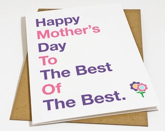 The Best Of The Best Mother's Day Card - Best Mom Ever Mothers Day Card For Wife, Mommy, Mama, Grandma