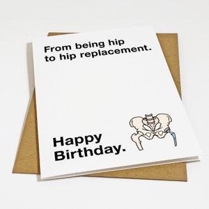 Carte d'anniversaire drôle de remplacement de la hanche, carte d'anniversaire hilarante pour père, carte d'anniversaire de maman, cadeau d'anniversaire pour les grands-parents, vous êtes branché