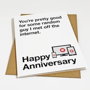 Carte d'anniversaire de garçon au hasard pour petit ami - voeux d'anniversaire de rencontre drôle sur Internet - carte de voeux d'anniversaire sarcastique
