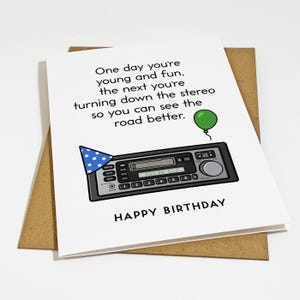 Carte d'anniversaire sarcastique pour lui - Carte d'anniversaire drôle pour le vieil homme - Carte de voeux A2 blanc mat