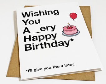 A Very Happy Birthday, Funny Birthday Greeting Card For Husband, Hilarious Birthday Card For Him, Boyfriend 30th Birthday, Matte White A2