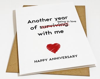 Dry Humor Anniversary Card, Witty & Wry Anniversary Card For Boyfriend - Sarcastic Anniversary Gift For Husband, Card For Him