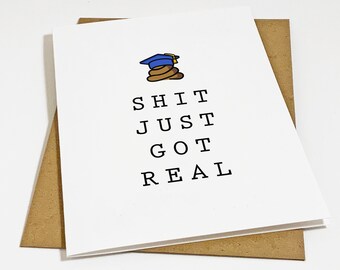 Poop Emoji Graduation Card Card For Him - Congratulations Card For Nephew - BFF Best Friends Grad Card - College Graduation Card