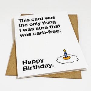 Carte d'anniversaire céto - carte d'anniversaire amusante pour ami de gym ou régime céto - oeuf au plat à la bougie
