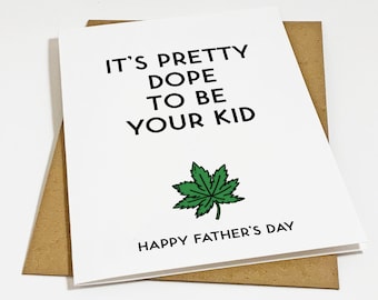 Marijuana Father's Day Card - Weed Smoking Fathers Day Greeting Card For Dad - Funny Cannabis Themed Fathers Day Card