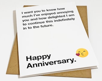 Annoyingly Adorable Anniversary Greeting Card For Newly Engaged or Newly Wed Couples, Cute Anniversary Gift Card For Girlfriend, A2 Card