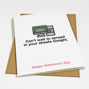 Carte de Saint-Valentin amateur de feuille de calcul pour mari - voeux de Saint-Valentin sur le thème geek pour petit ami - carte V-Day drôle