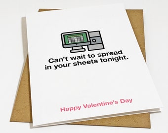 Spreadsheet Lover Valentine's Day Card For Husband - Geeky Themed Valentine Greeting For Boyfriend - Funny V-Day Card