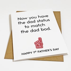 Papa Bod, carte de fête des pères pour papa, première carte de voeux drôle de fête des pères pour nouveau papa, carte-cadeau papa pour jeune papa
