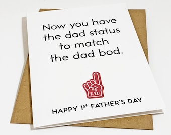 Dad Bod Father's Day Card For Dad, Funny First Fathers Day Greeting Card For New Dad, Daddy Gift Card For Young Dad