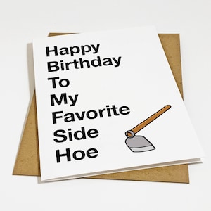Carte d'anniversaire sarcastique pour petite amie - carte pour femme - carte d'anniversaire grossier pour elle - carte d'anniversaire méchante pour la houe latérale