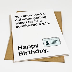 Carte d'anniversaire vieillissante - carte d'anniversaire amusante pour frère aîné, soeur, tante et oncle - carte d'anniversaire permis de conduire