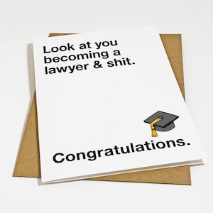 Nouvelle carte de diplôme d'avocat, carte de félicitations pour un diplômé d'une faculté de droit, vous regardez devenir avocat, carte de voeux d'admission au LSAT