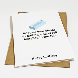 Carte d'anniversaire baignoire, anniversaire drôle pour lui, carte d'anniversaire hilarante pour mari, carte du 60e anniversaire pour père ou beau-père