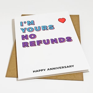 Belle carte d'anniversaire pour petit ami, je suis à vous aucun remboursement Cartes d'anniversaire pour lui, carte Je t'aime, carte d'anniversaire de rencontre