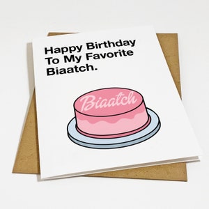 Joyeux anniversaire à ma chienne préférée - carte d'anniversaire drôle pour la meilleure amie - carte d'anniversaire grossière - carte d'anniversaire sarcastique et sarcastique pour elle, amie