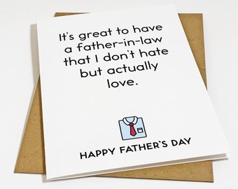 Lovely Father-In-Law Father's Day Card, Sweet Card Father In Law Card, Snarky Dad In Law Card, Hilarious Greeting Card For New Dad