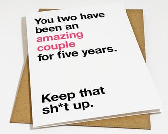 An Anniversary Card For An Amazing Couple - Simple Wedding Anniversary Card Best Friends, Brother or Sister - Matte White A2 Greeting Card