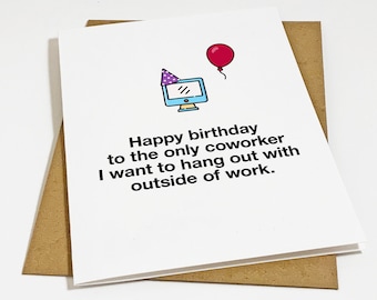 Funny Birthday Greeting For Coworker - Lighthearted Humour Birthday Wishes For Favorite Colleague - Work Husband