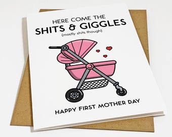 Funny 1st Mother's Day Card, Hilarious Expecting Mother Greeting Card, Sarcastic Mothers Day Greeting Card New Mom, Color Options Available