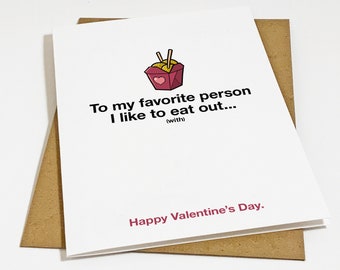 Naughty Valentines Card For Wife, Funny Valentine's Day Gift For Girlfriend, Sexy Valentine's Day Card For Her, Funny Eat Out Card