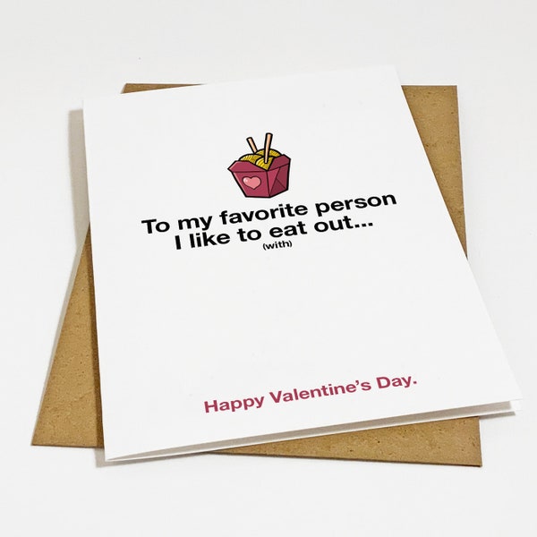 Naughty Valentines Card For Wife, Funny Valentine's Day Gift For Girlfriend, Sexy Valentine's Day Card For Her, Funny Eat Out Card