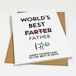 World's Best Farter, Potter Humour Greeting Father's Day - Dad Joke Father's Day Gift, Happy Fathers Day Card