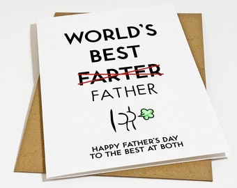 World's Best Farter, Funny Potty Humor Father's Day Greeting Card, Dad Joke Father's Day Gift, Happy Fathers Day Card