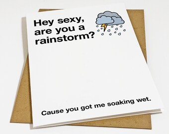 Raunchy Anniversary Card For Boyfriend, Funny Anniversary Card, Naughty Anniversary Card, Rainstorm Birthday Gift Card For Boyfriend