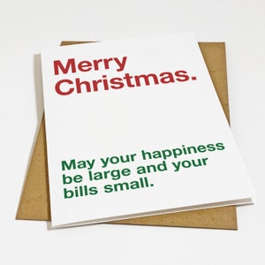 An Affordable Christmas Card - Funny Seasons Greetings Card for An Inexpensive Happy Holidays - Credit Card Bill