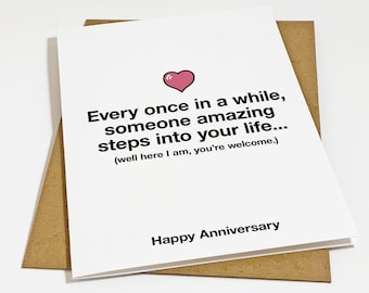 Hilarious & Sarcastic Anniversary's Card For Her - Funny Anniversary Card With A Snarky Twist For  Girlfriend - Wife Anniversary Greeting