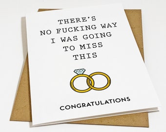 Funny Congratulations Card For Newly Engaged Couple, Congrats Card For Her, Wedding Invite Reply, Engagment Card For Friend, Sister