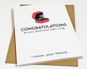 Funny Engagement Card For Her - Hilarious Congratulations Card For New Engaged Couple - Engagement Card For Friend, Sister, Cousin, Matte A2