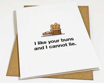 Funny Bread Buns Anniversary Card - Witty Anniversary Card For Boyfriend, Sweet Anniversary Gift For Husband, Card For Him