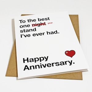 Meilleure carte d'anniversaire One Night Stand - Carte d'anniversaire drôle pour petit ami - Petite amie sarcastique