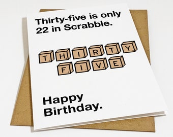 Funny Birthday 35th Card For Dad or Mom - Witty Birthday Card For Board Game Fan - Older Sister Birthday Card - Birthday Card For Her
