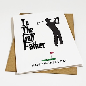 Carte de fête des pères drôle pour papa golfeur, carte de voeux de papa pour le père de golf, salutation de fête des pères heureuse pour lui