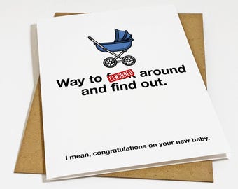 F Around And Find Out -  Expletive Congratulations Card For New Baby - Funny Congrats Card For New Parents - New Mom Greeting Card