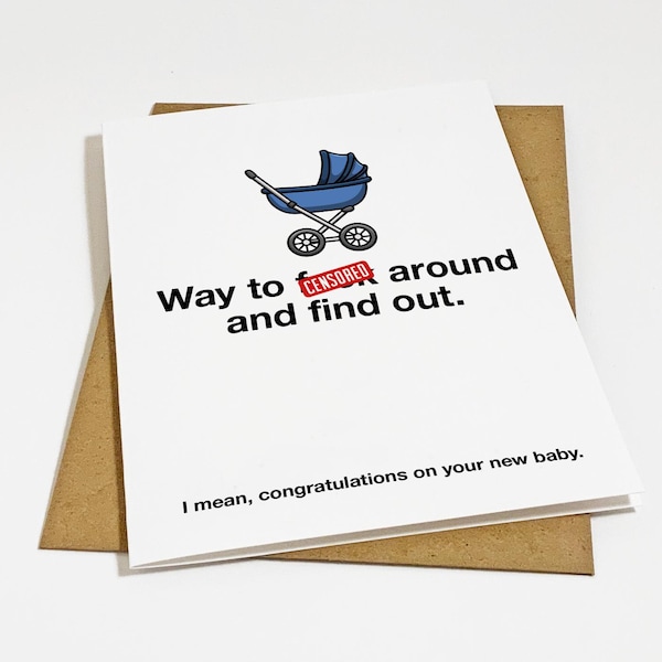 Funny New Baby Congratulations Card - Expletive Greeting Card
