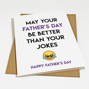 Carte de fête des pères hilarante avec blague - Carte de voeux drôle de fête des pères pour papa