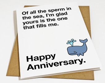 Naughty Anniversary Card For Boyfriend - Funny Anniversary Card - Sexual Innuendo Greeting Card - Anniversary Gift Card For Boyfriend