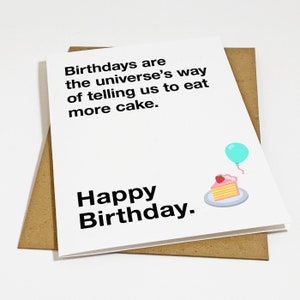 Carte d'anniversaire ludique - Carte d'anniversaire pleine d'esprit pour les meilleurs amis et collègues - Gâteau pour votre anniversaire