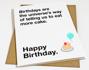 Playful Birthday Card - Witty Birthday Card For Bestfriends & Co-workers - Cake For Your Birthday