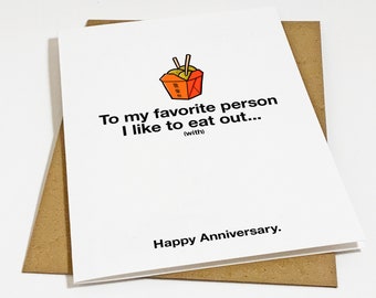 Naughty Anniversary Card For Wife, Funny Anniversary Card For Girlfriend, Sexy Anniversary Gift For Wife, Card For Her, Funny Eat Out Card