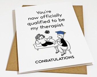 Psychology Major Graduation Card, Funny Graduation Card For Sister or Best Friend - Matte White A2 Greeting Card