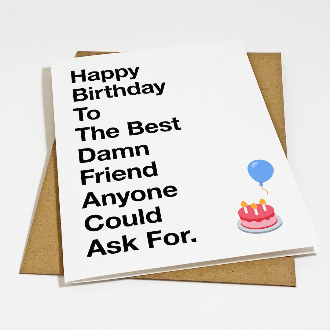 Funny Best Friend Birthday Card - Cute Birthday Card for BFF Best Bud ...