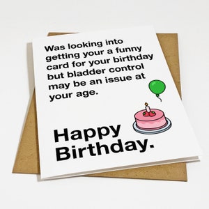 Carte d'anniversaire drôle pour grand-père - carte d'anniversaire de contrôle de la vessie - carte d'anniversaire grossière pour vieil homme - carte du 60e anniversaire
