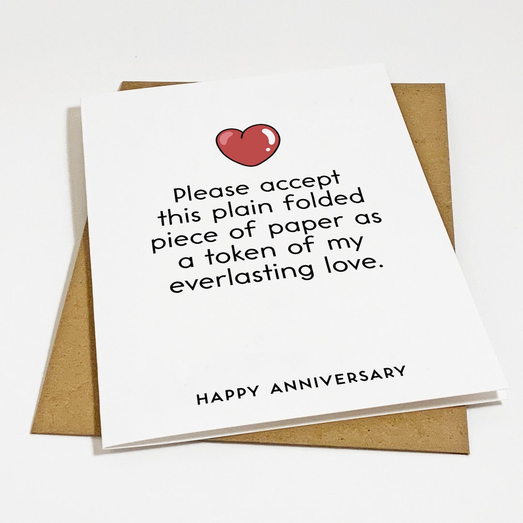 Funny Anniversary Card: Sarcastic Everlasting Love Greeting - Etsy