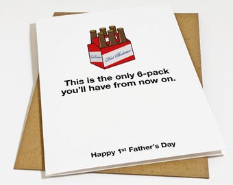 Funny Dad Bod Father's Day Card For Husband, Sarcastic 1st Father's Day Greeting Card For Him, Funny Beer Card Kind of Bods