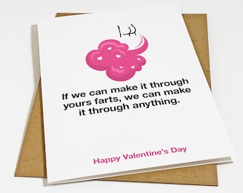 Fart Joke Valentines Greeting For Boyfriend - Witty Valentine's Day Card For Husband - Funny V Day Card For Him